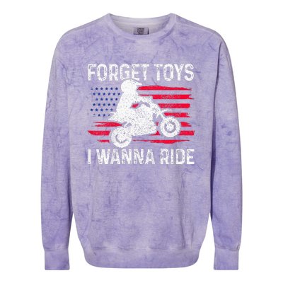 Forget I Wanna Ride Motocross Dirt Bike Mx Racing Colorblast Crewneck Sweatshirt