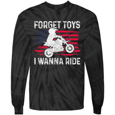 Forget I Wanna Ride Motocross Dirt Bike Mx Racing Tie-Dye Long Sleeve Shirt