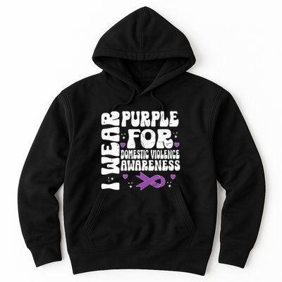 funny I Wear Purple Domestic Violence Awareness Hoodie