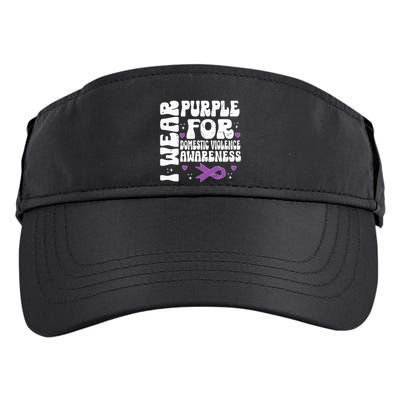 funny I Wear Purple Domestic Violence Awareness Adult Drive Performance Visor