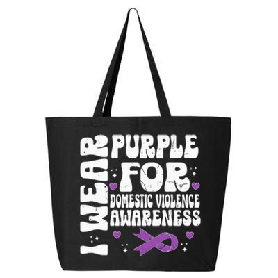 funny I Wear Purple Domestic Violence Awareness 25L Jumbo Tote