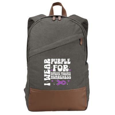 funny I Wear Purple Domestic Violence Awareness Cotton Canvas Backpack