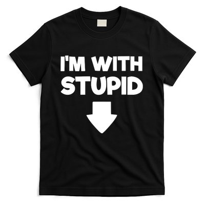 Funny Im With Stupid Pointing Down T-Shirt