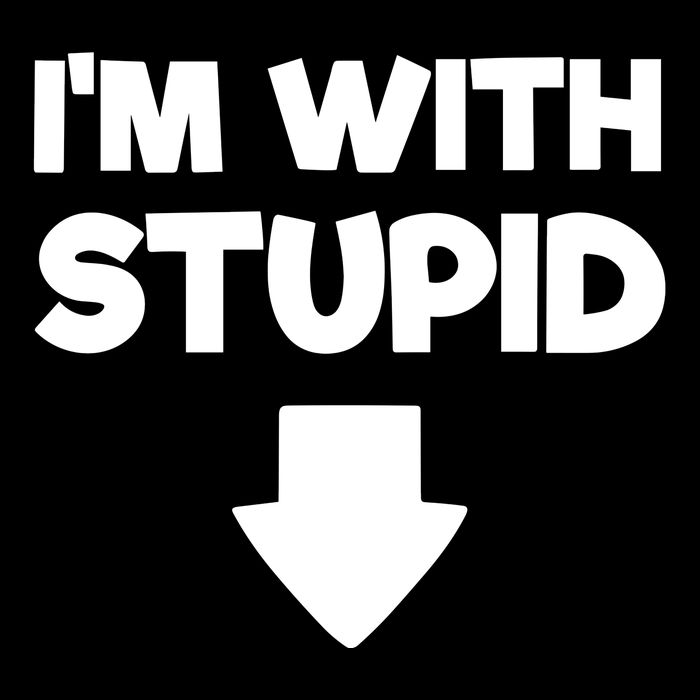 Funny Im With Stupid Pointing Down T-Shirt
