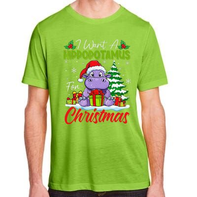 Funny I Want A Hippopotamus For Christmas Xmas Hippo Lovers Adult ChromaSoft Performance T-Shirt