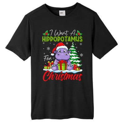 Funny I Want A Hippopotamus For Christmas Xmas Hippo Lovers Tall Fusion ChromaSoft Performance T-Shirt