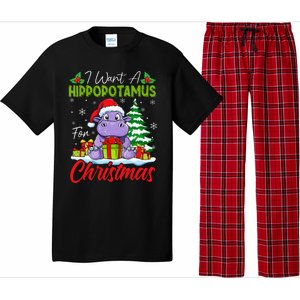 Funny I Want A Hippopotamus For Christmas Xmas Hippo Lovers Pajama Set