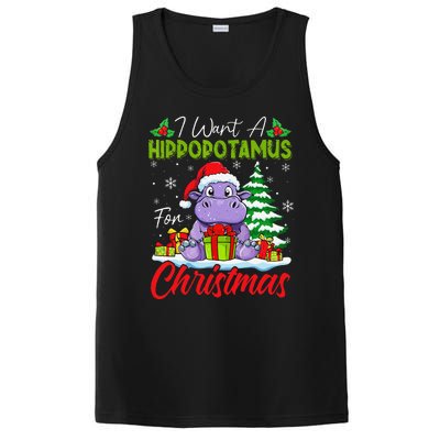 Funny I Want A Hippopotamus For Christmas Xmas Hippo Lovers PosiCharge Competitor Tank