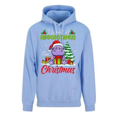 Funny I Want A Hippopotamus For Christmas Xmas Hippo Lovers Unisex Surf Hoodie