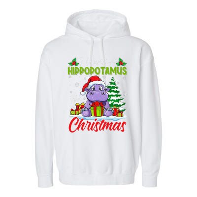 Funny I Want A Hippopotamus For Christmas Xmas Hippo Lovers Garment-Dyed Fleece Hoodie