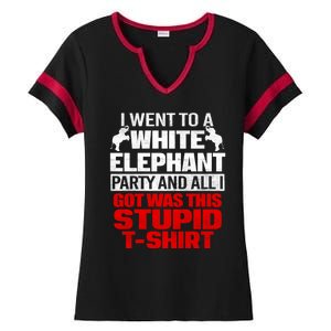 Funny I Went To A White Elephant Christmas Xmas Ladies Halftime Notch Neck Tee