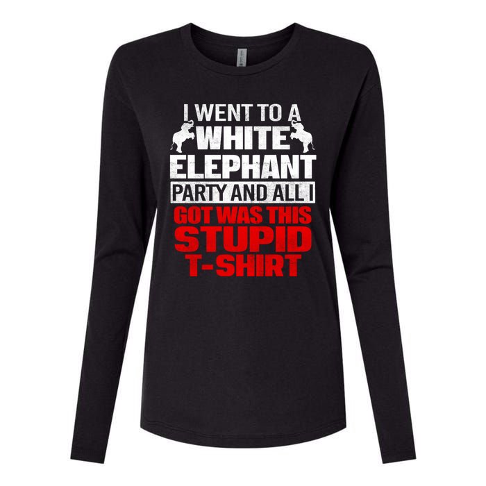 Funny I Went To A White Elephant Christmas Xmas Womens Cotton Relaxed Long Sleeve T-Shirt