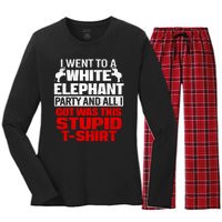 Funny I Went To A White Elephant Christmas Xmas Women's Long Sleeve Flannel Pajama Set 