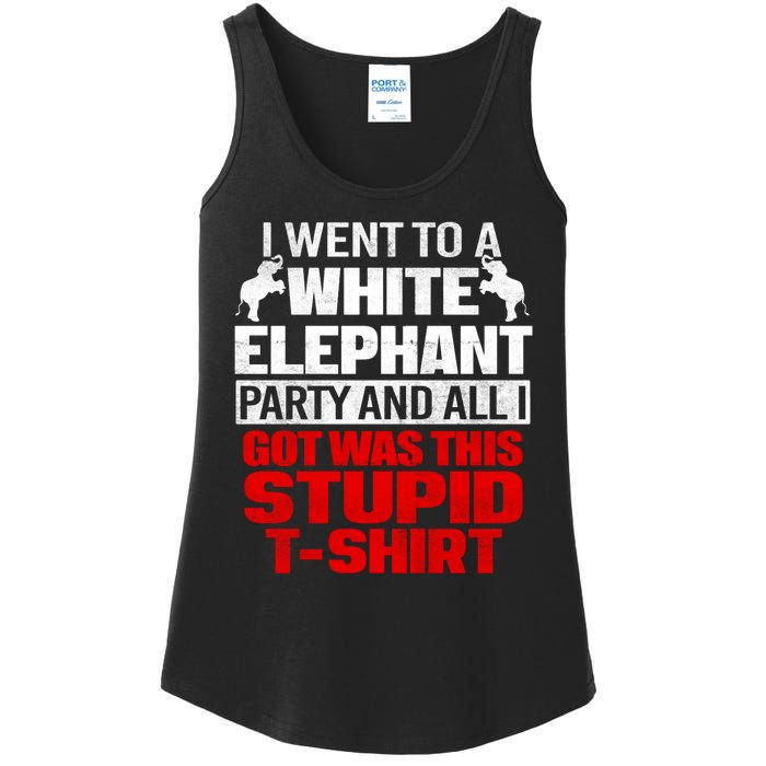 Funny I Went To A White Elephant Christmas Xmas Ladies Essential Tank