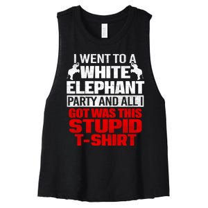 Funny I Went To A White Elephant Christmas Xmas Women's Racerback Cropped Tank