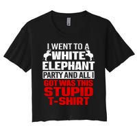 Funny I Went To A White Elephant Christmas Xmas Women's Crop Top Tee