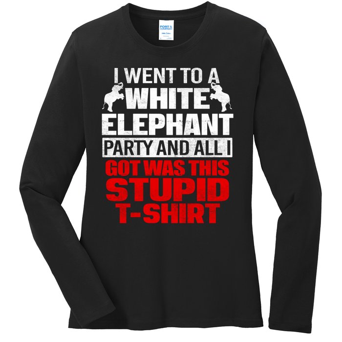 Funny I Went To A White Elephant Christmas Xmas Ladies Long Sleeve Shirt