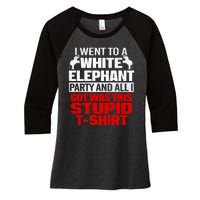 Funny I Went To A White Elephant Christmas Xmas Women's Tri-Blend 3/4-Sleeve Raglan Shirt