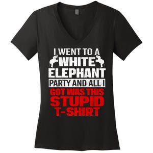 Funny I Went To A White Elephant Christmas Xmas Women's V-Neck T-Shirt