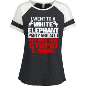 Funny I Went To A White Elephant Christmas Xmas Enza Ladies Jersey Colorblock Tee