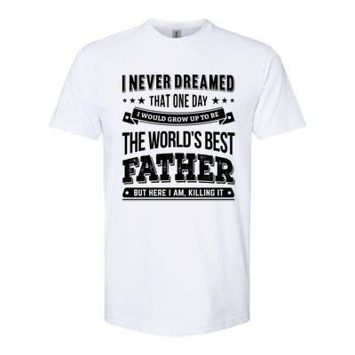 Father Idea Worlds Best Fathers Great Gift Softstyle CVC T-Shirt