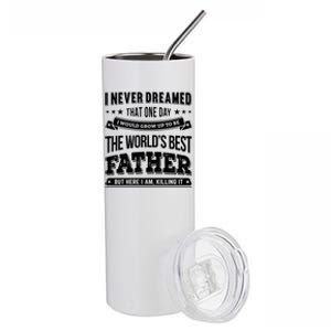 Father Idea Worlds Best Fathers Great Gift Stainless Steel Tumbler