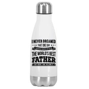 Father Idea Worlds Best Fathers Great Gift Stainless Steel Insulated Water Bottle