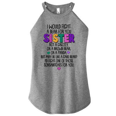 Funny I Would Fight A Bear For You Sister Women’s Perfect Tri Rocker Tank