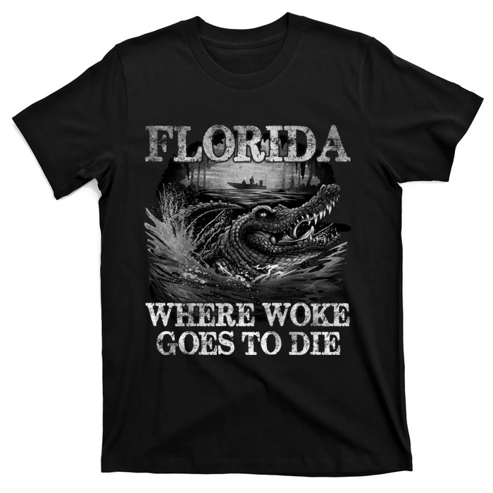 Florida Is Where Woke Goes To Die Crocodile Alligator T-Shirt