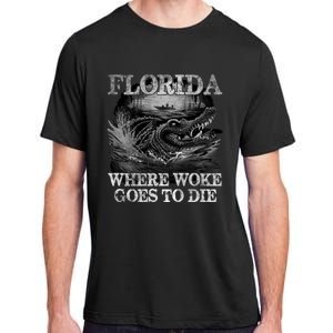 Florida Is Where Woke Goes To Die Crocodile Alligator Adult ChromaSoft Performance T-Shirt