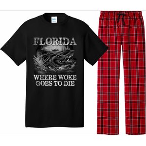 Florida Is Where Woke Goes To Die Crocodile Alligator Pajama Set