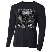 Florida Is Where Woke Goes To Die Crocodile Alligator Cooling Performance Long Sleeve Crew