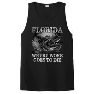 Florida Is Where Woke Goes To Die Crocodile Alligator PosiCharge Competitor Tank