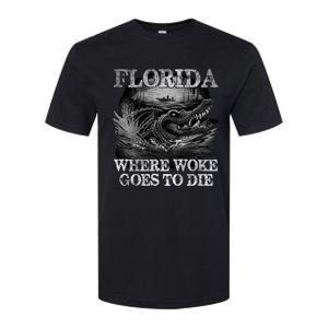 Florida Is Where Woke Goes To Die Crocodile Alligator Softstyle CVC T-Shirt