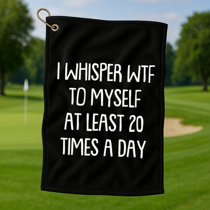 Funny I Whisper Wtf To Myself At Least 20 Times A Day Golf Towel