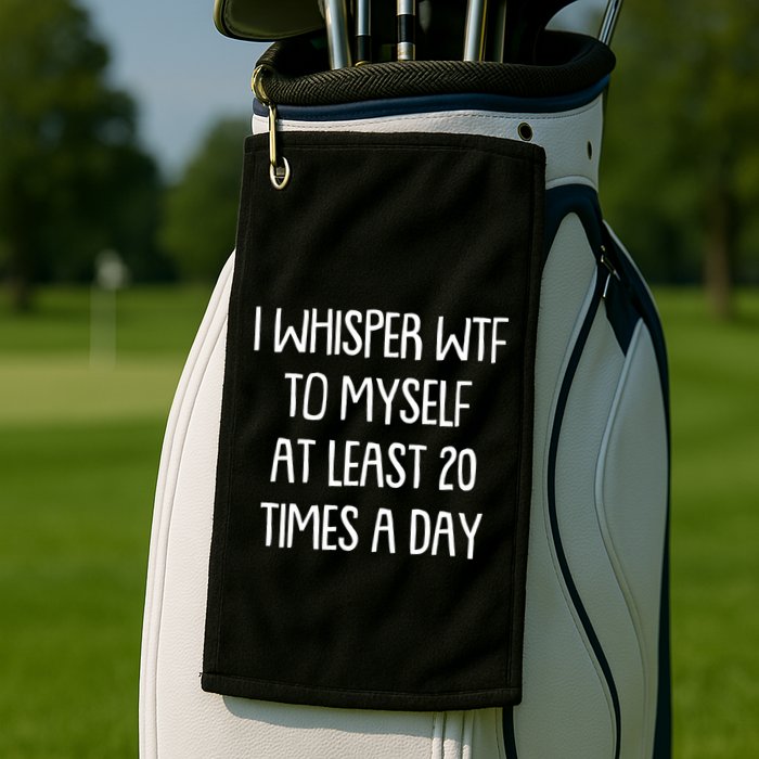 Funny I Whisper Wtf To Myself At Least 20 Times A Day Golf Towel