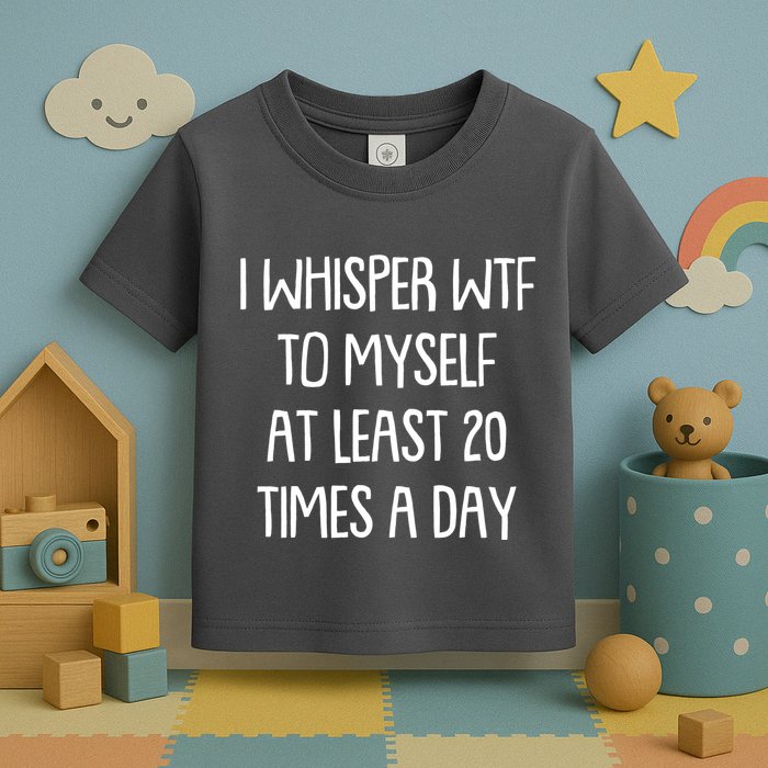 Funny I Whisper Wtf To Myself At Least 20 Times A Day Toddler T-Shirt