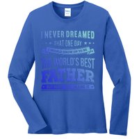 Father Idea Worlds Best Fathers Great Gift Ladies Long Sleeve Shirt