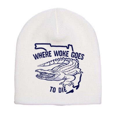 Florida Is Where Woke Goes To Die DeSantis Florida Funny Short Acrylic Beanie