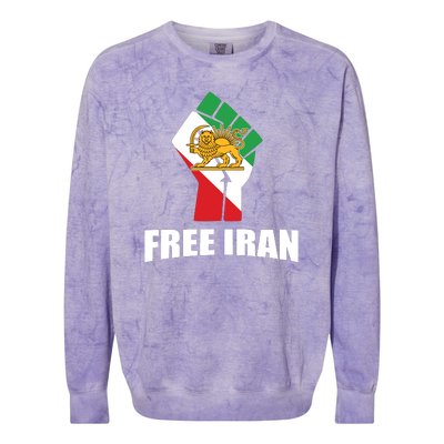 Free Iran Women Life Freedom Mahsa Amini Protest Colorblast Crewneck Sweatshirt