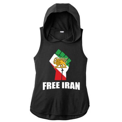 Free Iran Women Life Freedom Mahsa Amini Protest Ladies PosiCharge Tri-Blend Wicking Draft Hoodie Tank