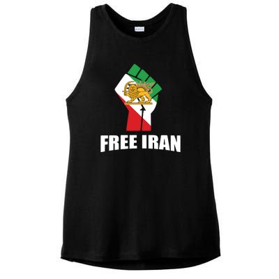 Free Iran Women Life Freedom Mahsa Amini Protest Ladies PosiCharge Tri-Blend Wicking Tank