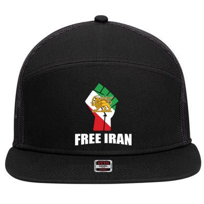 Free Iran Women Life Freedom Mahsa Amini Protest 7 Panel Mesh Trucker Snapback Hat