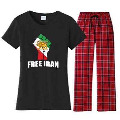 Free Iran Women Life Freedom Mahsa Amini Protest Women's Flannel Pajama Set