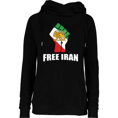 Free Iran Women Life Freedom Mahsa Amini Protest Womens Funnel Neck Pullover Hood