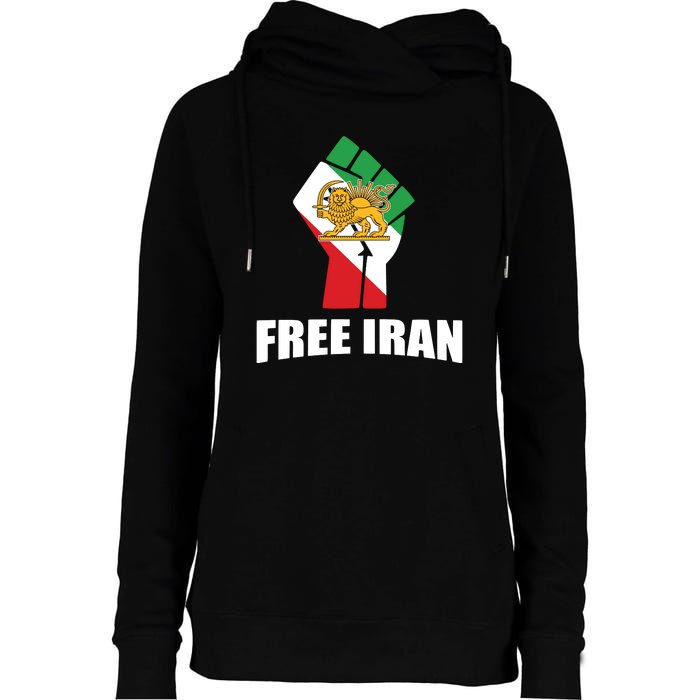 Free Iran Women Life Freedom Mahsa Amini Protest Womens Funnel Neck Pullover Hood