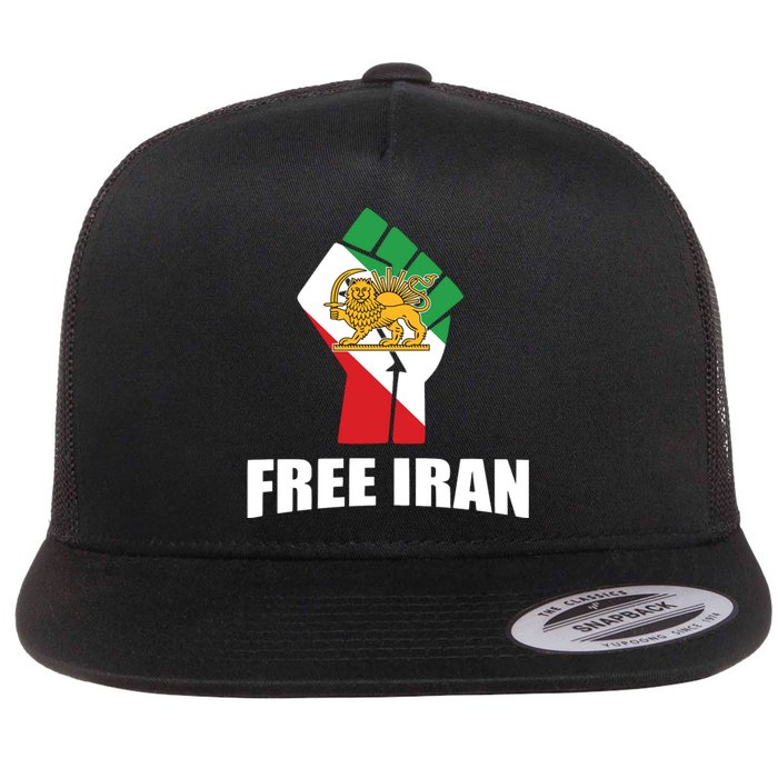 Free Iran Women Life Freedom Mahsa Amini Protest Flat Bill Trucker Hat