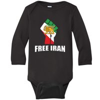 Free Iran Women Life Freedom Mahsa Amini Protest Baby Long Sleeve Bodysuit