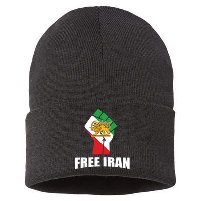 Free Iran Women Life Freedom Mahsa Amini Protest Sustainable Knit Beanie