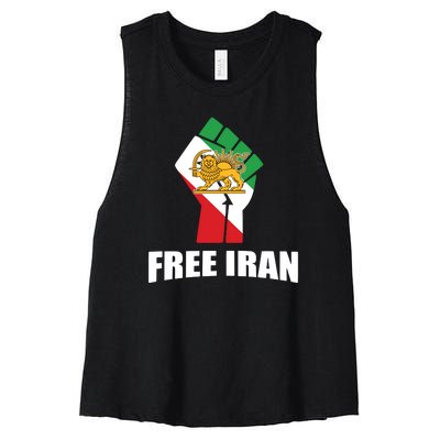 Free Iran Women Life Freedom Mahsa Amini Protest Women's Racerback Cropped Tank